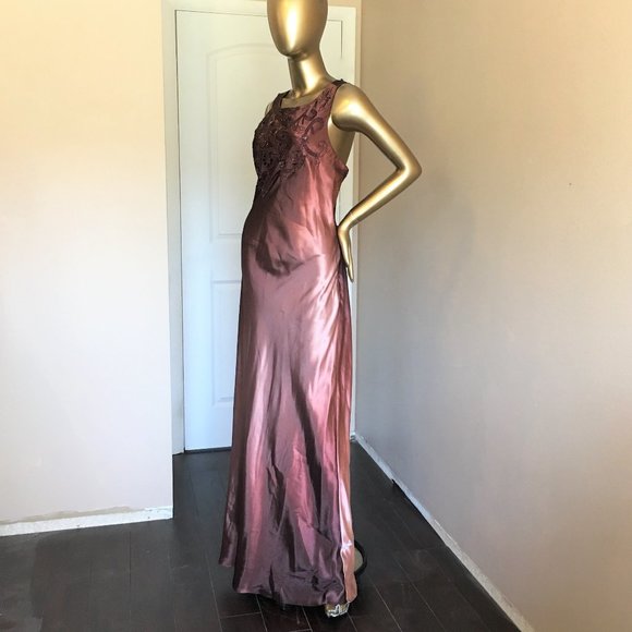 Ombré Beaded and Embroidered Sheath Gown - Picture 5 of 13